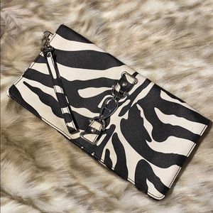 Zebra print clutch